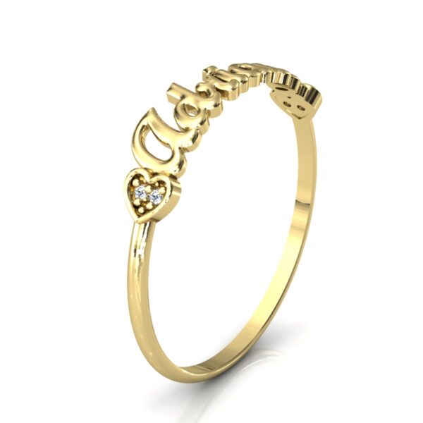 Anel Nome Adriana Pedras Diamantes Ouro 18k - Image 4