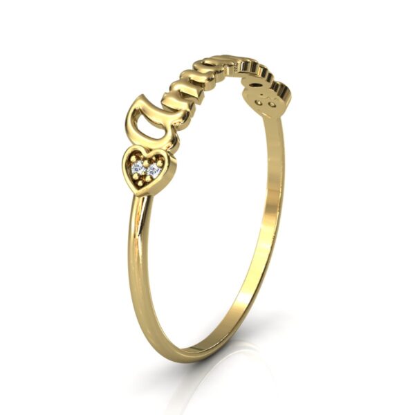 Anel Nome Amanda Pedras Diamantes Ouro 18k - Imagem 4