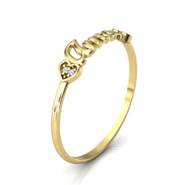 Anel Nome Amor Pedras Diamantes Ouro 18k - Image 2