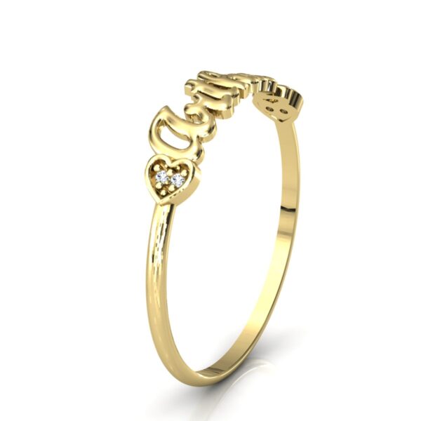 Anel Nome Arthur Pedras Diamantes Ouro 18k - Image 3