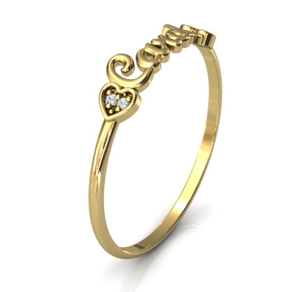 Anel Nome Carol Pedras Diamantes Ouro 18k - Image 4