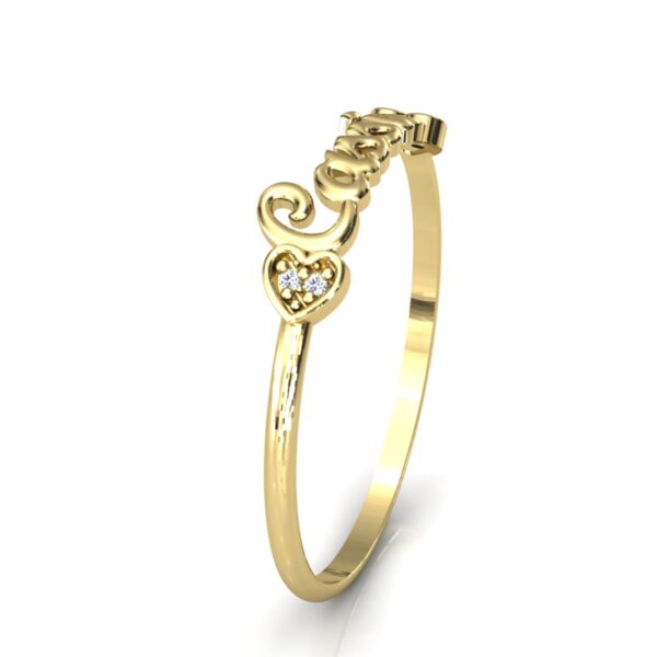 Anel Nome Cassia Pedras Diamantes Ouro 18k - Image 3