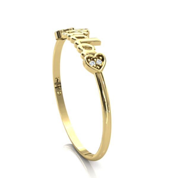 Anel Nome Cida Pedras Diamantes Ouro 18k - Image 4