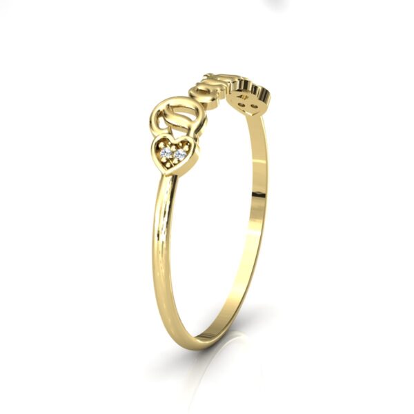 Anel Nome Daniel Pedras Diamantes Ouro 18k - Image 3