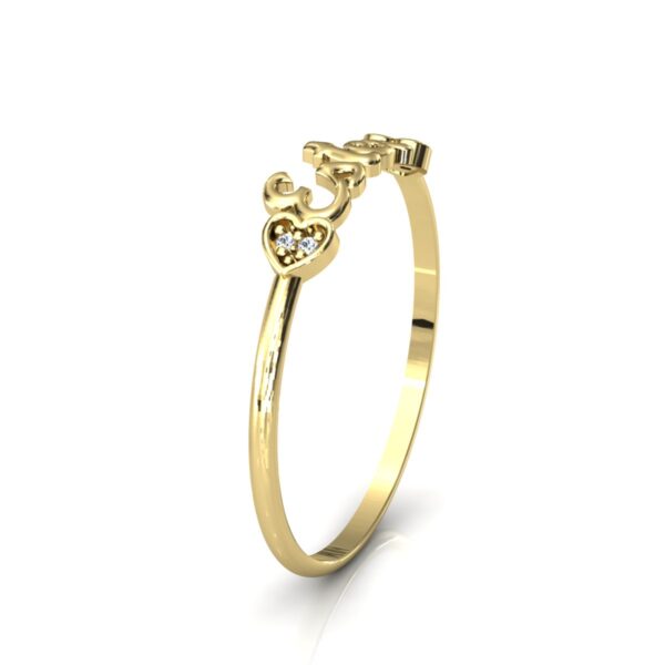 Anel Nome Ester Pedras Diamantes Ouro 18k - Image 3