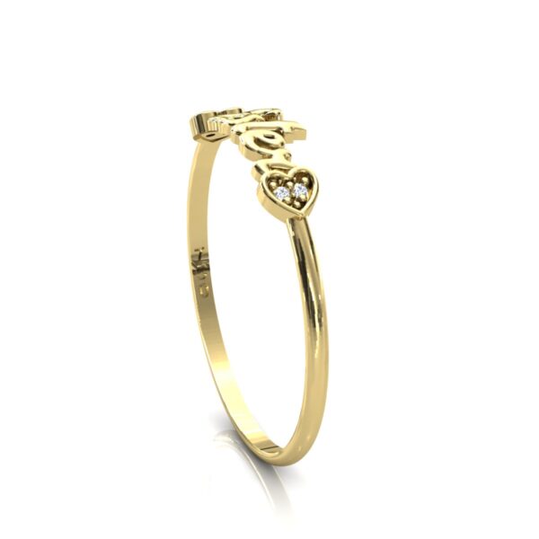 Anel Nome Ester Pedras Diamantes Ouro 18k - Image 4