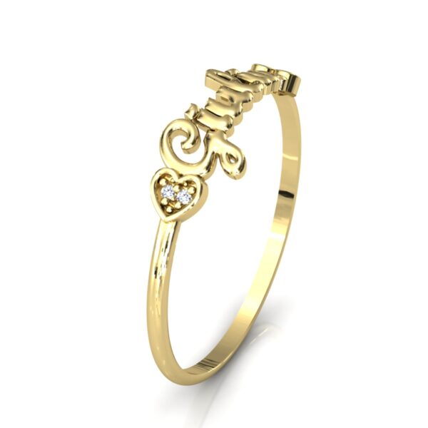 Anel Nome Giulia Pedras Diamantes Ouro 18k - Image 3