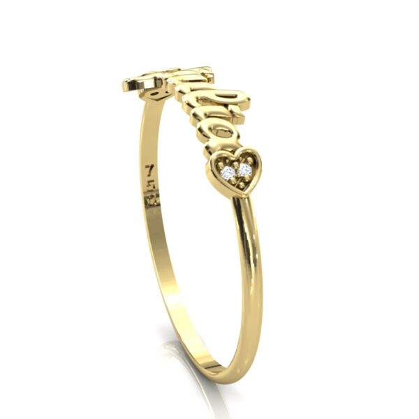 Anel Nome Giulia Pedras Diamantes Ouro 18k - Image 4