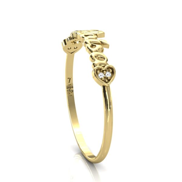 Anel Nome Heloísa Pedras Diamantes Ouro 18k - Image 3