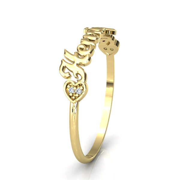 Anel Nome Henrique Pedras Diamantes Ouro 18k - Image 3