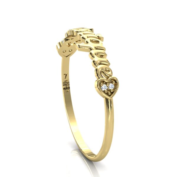 Anel Nome Henrique Pedras Diamantes Ouro 18k - Image 4