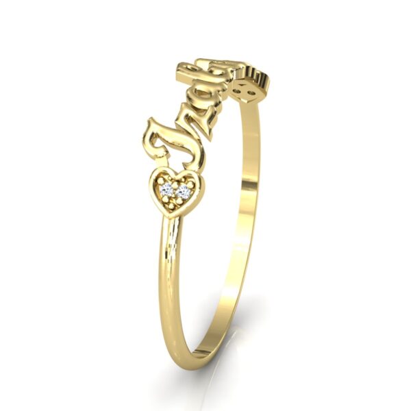 Anel Nome Izabela Pedras Diamantes Ouro 18k - Image 3