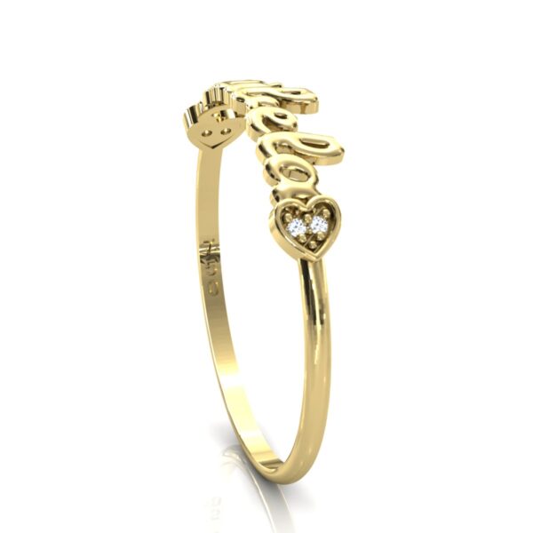 Anel Nome Izabela Pedras Diamantes Ouro 18k - Image 4