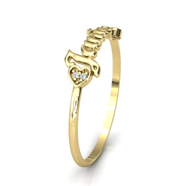 Anel Nome Janice Pedras Diamantes Ouro 18k - Image 3