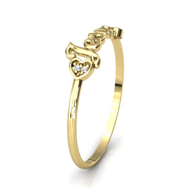 Anel Nome Jesus Pedras Diamantes Ouro 18k - Image 3