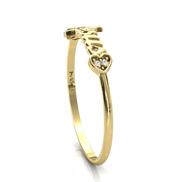 Anel Nome Jesus Pedras Diamantes Ouro 18k - Image 4