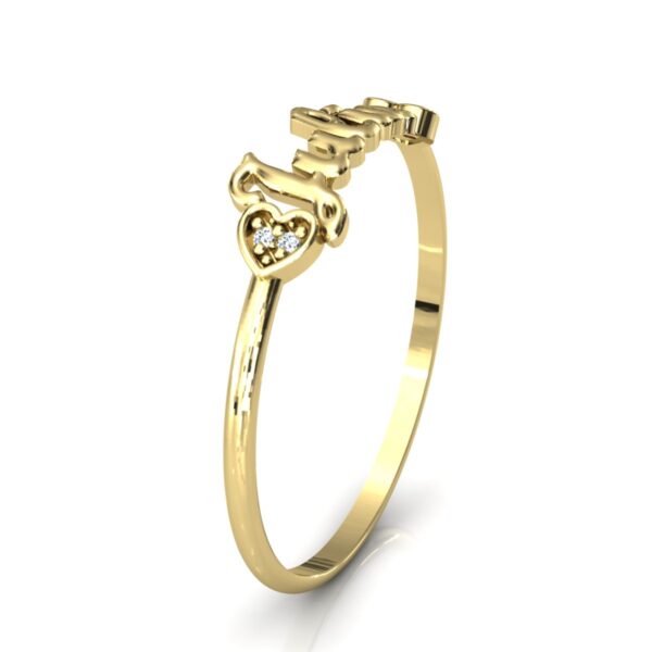 Anel Nome Julia Pedras Diamantes Ouro 18k - Image 3