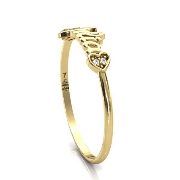 Anel Nome Julia Pedras Diamantes Ouro 18k - Image 4