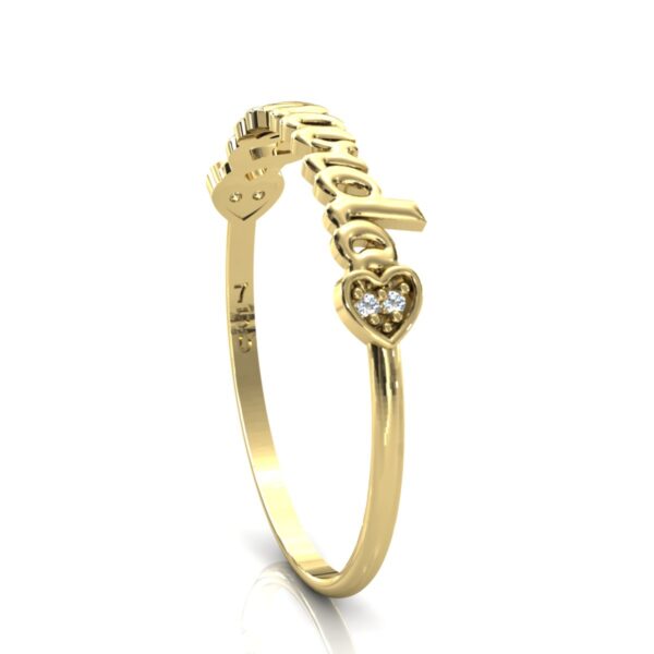 Anel Nome Leonardo Pedras Diamantes Ouro 18k - Image 4