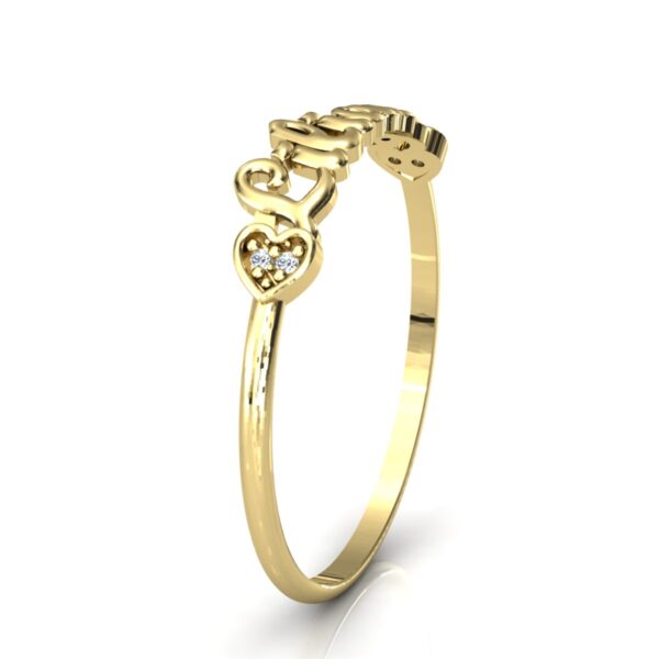 Anel Nome Liliane Pedras Diamantes Ouro 18k - Image 3