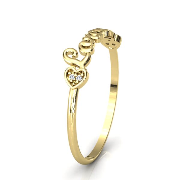 Anel Nome Lorenzo Pedras Diamantes Ouro 18k - Image 3