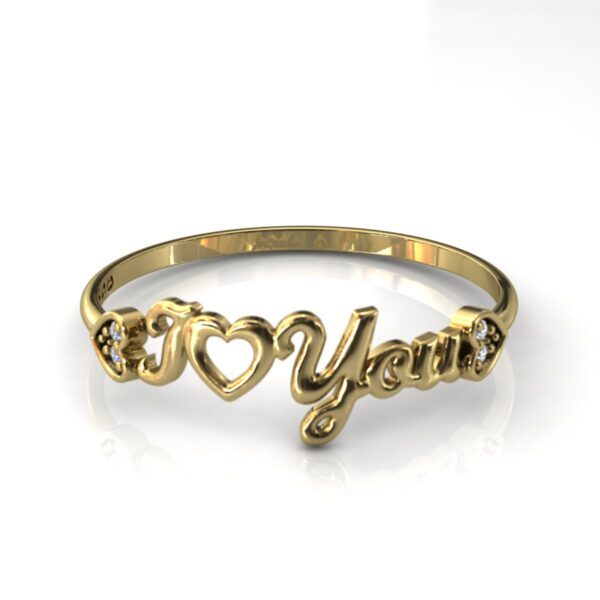 Anel Nome I Love You Pedras Diamantes Ouro 18k - Image 4