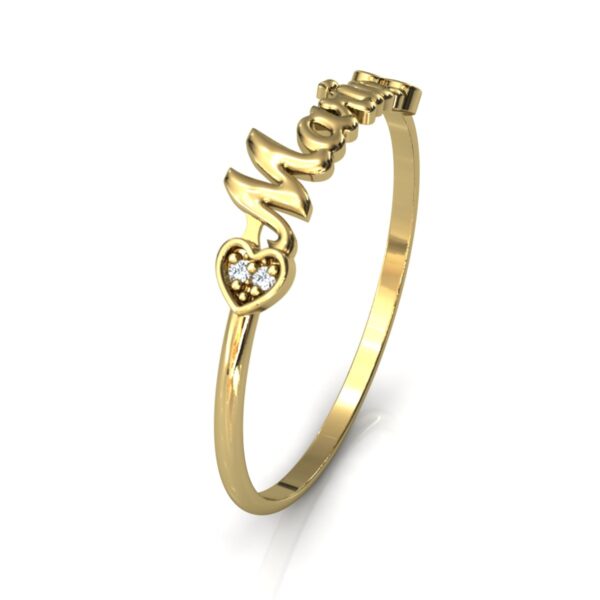 Anel Nome Maria Pedras Diamantes Ouro 18k - Image 3