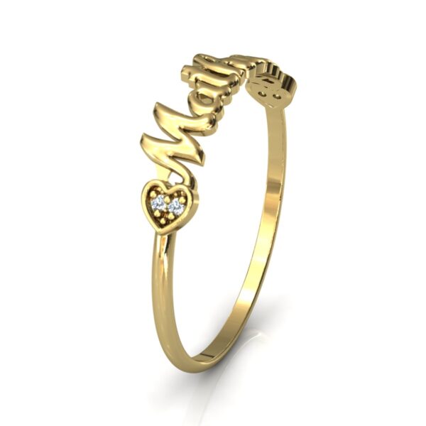Anel Nome Matheus Pedras Diamantes Ouro 18k - Image 3