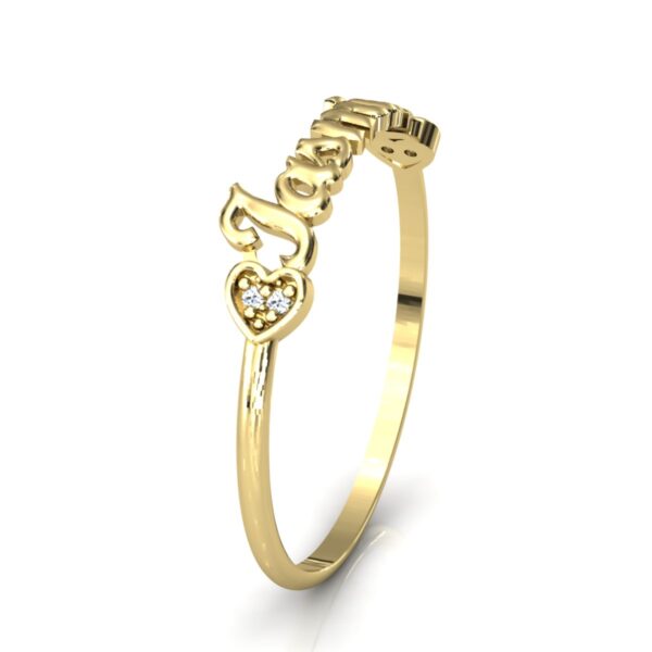 Anel Nome Iasmim Pedras Diamantes Ouro 18k - Image 3