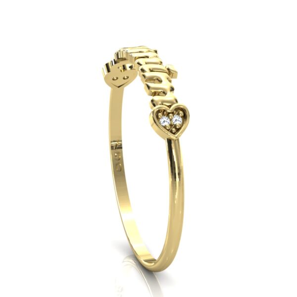 Anel Nome Iasmim Pedras Diamantes Ouro 18k - Image 4
