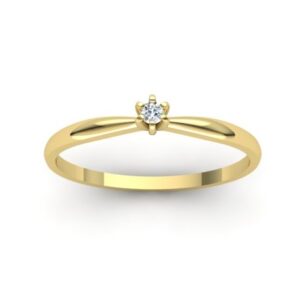 Anel Solitário em Ouro 18k com Diamante de 3mm