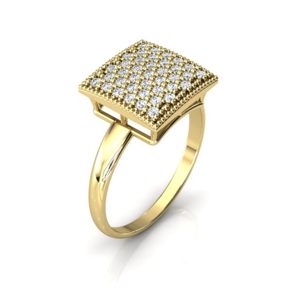 Anel Chuveiro Quadrado Grande Ouro 18k - Image 3