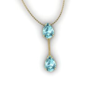 Gargantilha Com Pingente Gotas Pendulo Ouro 18k