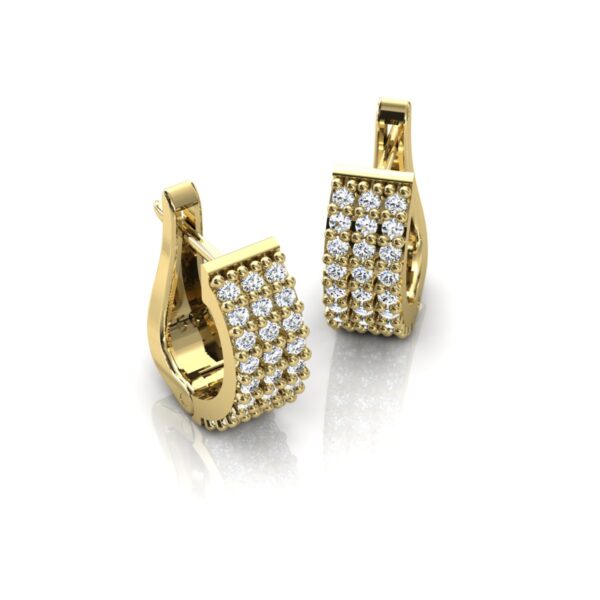 Brinco Argola Cravejado Com 54 Pedras Zircônia Em Ouro 18k - Imagem 3