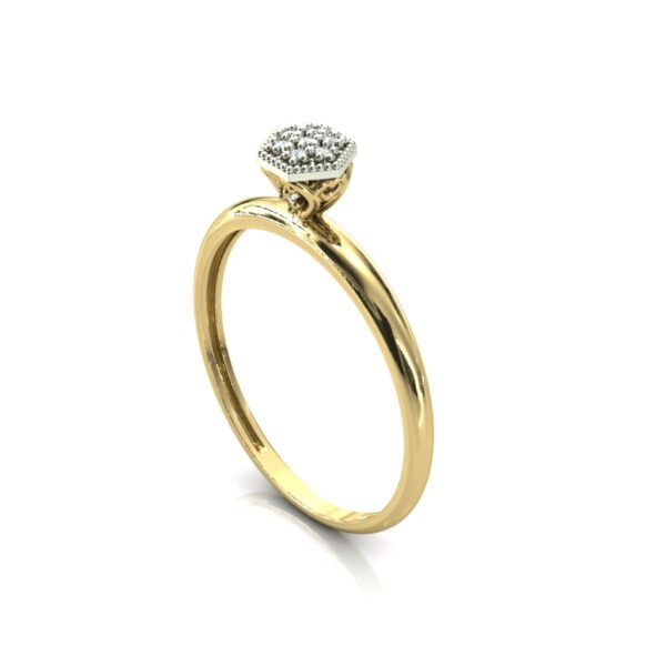 Anel Chuveiro Hexágono Diamantes Copinho Em Ouro 18k - Image 3