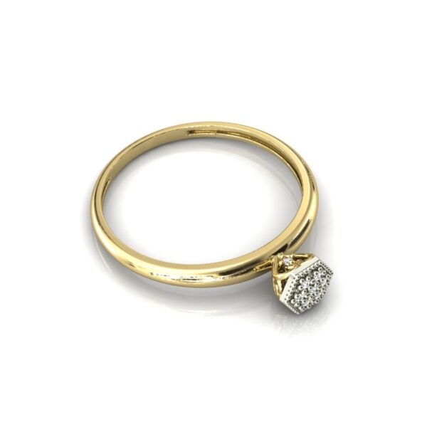 Anel Chuveiro Hexágono Diamantes Copinho Em Ouro 18k - Image 4