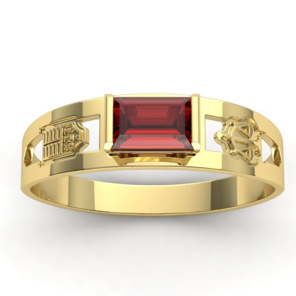 Anel Formatura Masculino Ouro 18k Pedra Carrê 24 ao 31 - Imagem 3