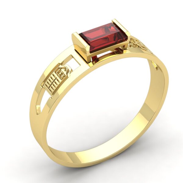 Anel Formatura Masculino Ouro 18k Pedra Carrê 24 ao 31
